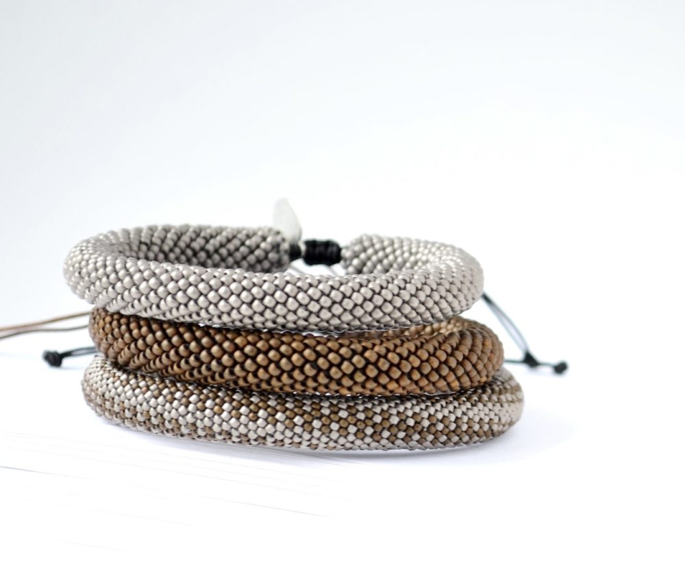 Men's Bangle in Linen and Walnut PORTOMEA & MEMENTO COLLECTION