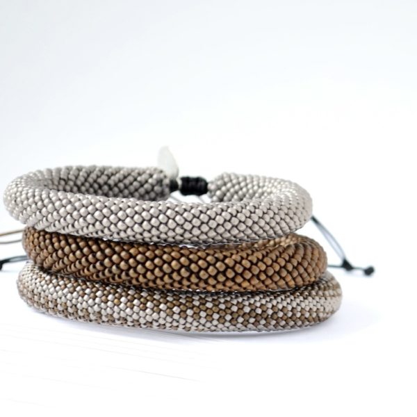 Men's Bangle in Linen and Walnut PORTOMEA & MEMENTO COLLECTION