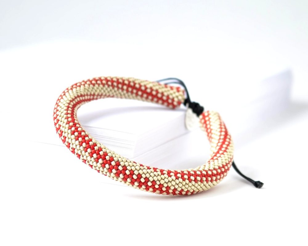 Men's Bangle in Sand White and Red PORTOMEA & MEMENTO COLLECTION