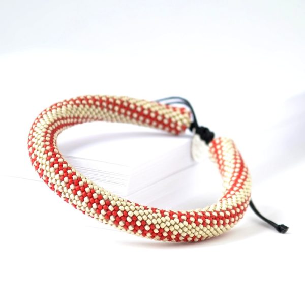 Men's Bangle in Sand White and Red PORTOMEA & MEMENTO COLLECTION