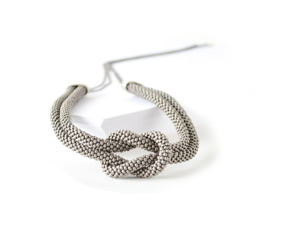 Carita Necklace in Linen Gray PORTOMEA